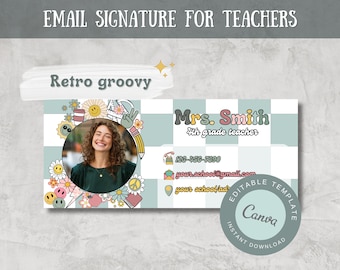 Email Signature Teacher email Signature template Teacher email signature Canva Template email Teacher Signature gmail email Signature