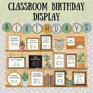 Classroom Birthday Board Class Birthday Display Classroom Birthday Bulletin Board Set Birthday Bulletin board Kit Classroom Decor image 1