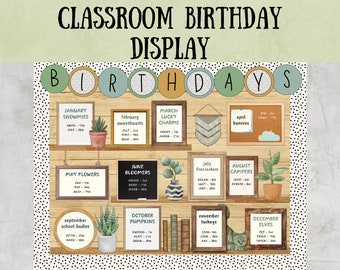 Classroom Birthday Board Class Birthday Display Classroom Birthday Bulletin Board Set Birthday Bulletin board Kit Classroom Decor