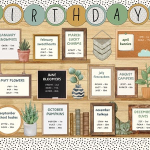 Classroom Birthday Board Class Birthday Display Classroom Birthday Bulletin Board Set Birthday Bulletin board Kit Classroom Decor image 2