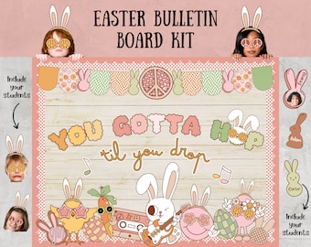 Easter Bulletin Board Kit April Bulletin Board Spring Bulletin Board March Bulletin Board Kit Easter Decor Groovy Classroom Decor Bunny