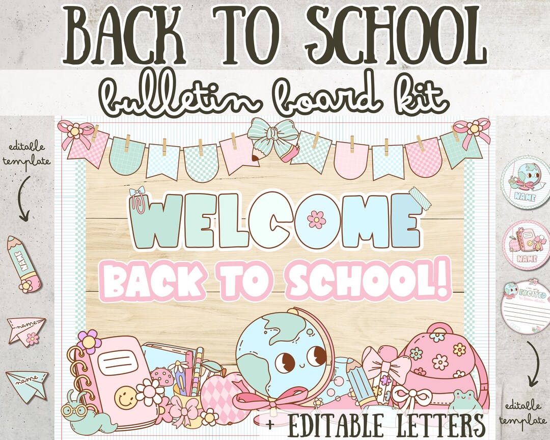 Welcome Back to School Bulletin Board Kit August September Door Decor ...