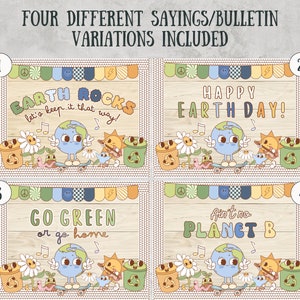 Earth Day Bulletin Board Kit April Bulletin Board Kit Spring Bulletin Board Kit Earth Day Classroom Decor Groovy Classroom Decor Earth Day image 3