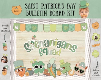 Saint Patrick's Day Bulletin Board Kit March Bulletin Board Spring Bulletin Board St Patricks Bulletin Board Kit Saint Patricks Day Decor