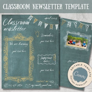 Classroom Newsletter School Newsletter Classroom Monthly Newsletter Template Monthly Class Template Editable Parent Teacher Communication