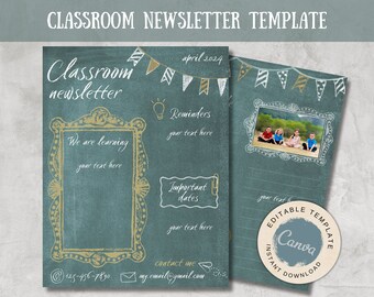 Classroom Newsletter School Newsletter Classroom Monthly Newsletter Template Monthly Class Template Editable Parent Teacher Communication
