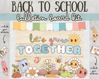 Welcome Back to School Bulletin Board Kit Groovy Retro Back to School Bulletin Board Editable Bulletin Board Groovy Classroom Door Decor