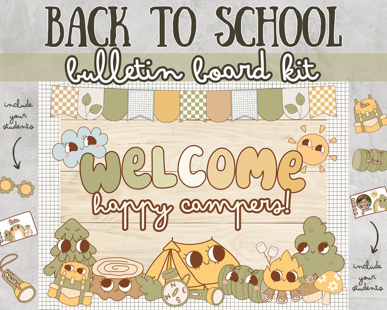Camping Back to School Bulletin Board Kit Welcome Back to School ...