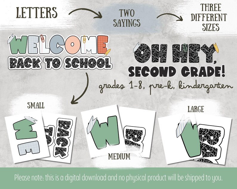 Welcome Back to School Bulletin Board Kit Composition Notebook School ...