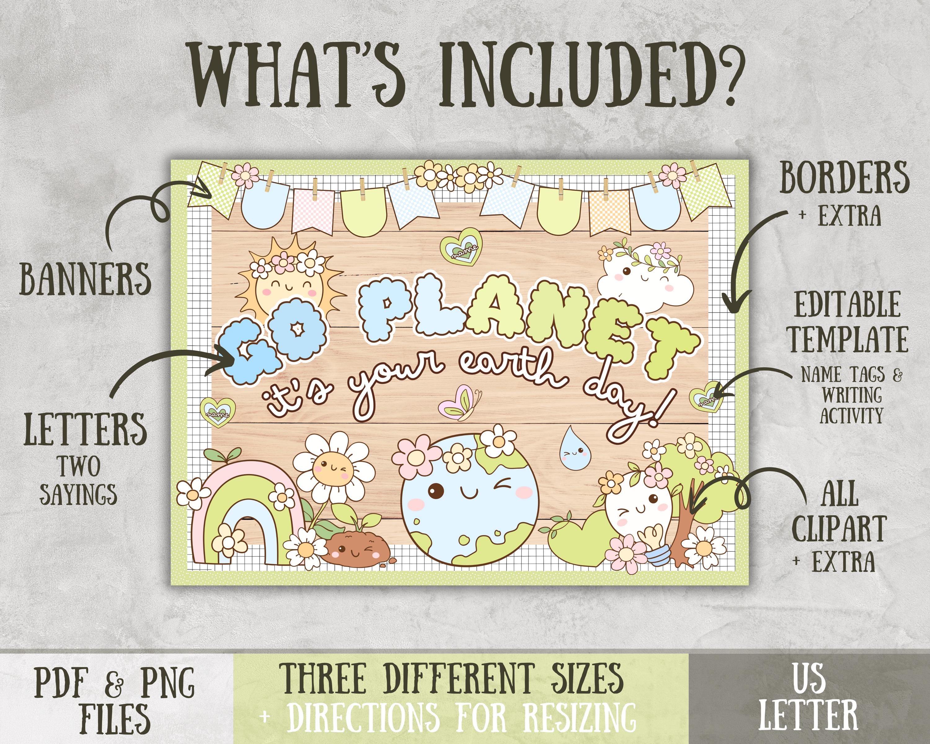 Earth Day Bulletin Board Ideas Spring April Bulletin Board Kit Door ...