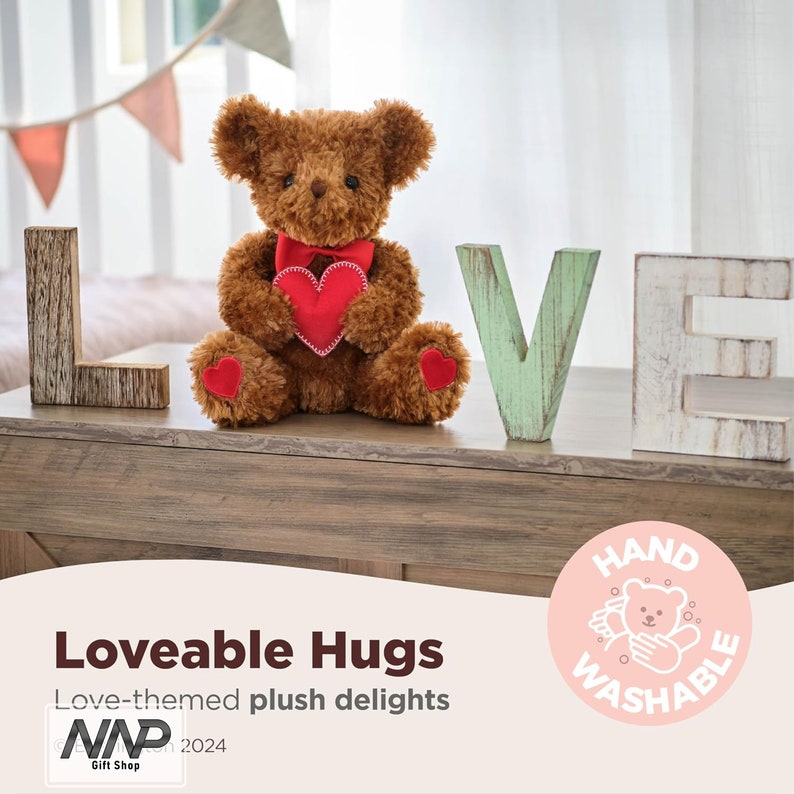 The Valentine's Plush 14 Inch Teddy Bear Gift for Boyfriend, Girlfriend