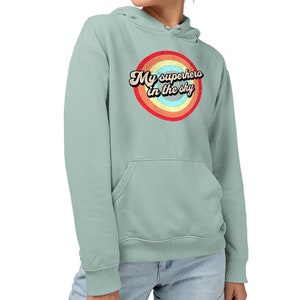 Superhero in the Sky Sponge Fleece Hoodie - Retro Hoodie - Quote Hooded Sweatshirt