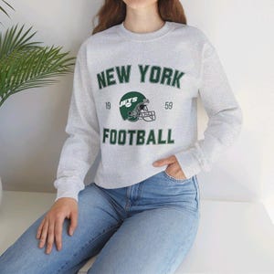 Bluza z okrągłym dekoltem Jets Unisex, New York Football, Prezent dla fana New York, Koszulka New York Game Day, Miłośnik New York, Prezent dla New York, Prezent dla niego