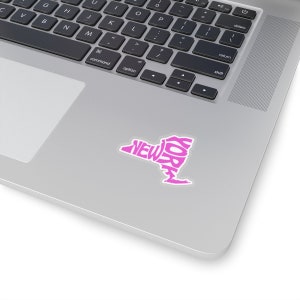 Pink New York Sticker, Pink Sticker, New York, Laptop Sticker, Computer Sticker, Best Friend Gift, Gift for Her, Cute Sticker, NY State