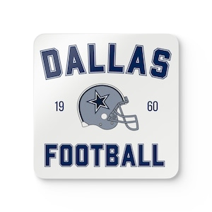 Cowboys Corkwood Coaster Set, Dallas Football Fan, Game Day Accessories, Barware, Football Gift, Dallas Football Decor, Gift for Him