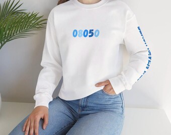 Beach Haven West Crewneck, 08050 Sweatshirt, NJ Shore Shirt, Coastal New Jersey Crewneck, Beach Town Pullover, Oversized Beach Crewneck,