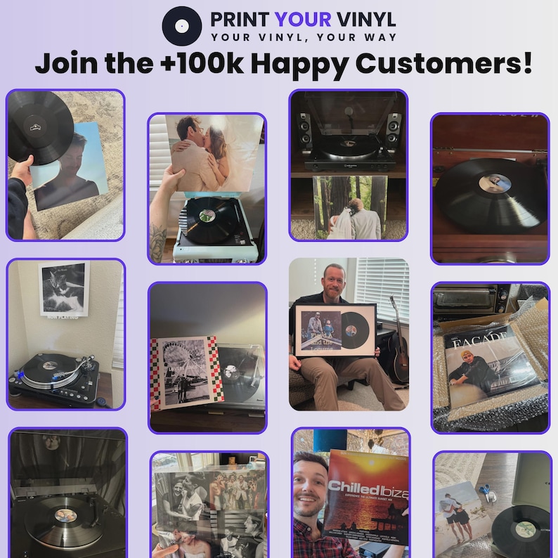 Custom Vinyl Record | Personalized Playable Vinyl Records | Create a Vinyl Mixtape Album | Christmas, Valentines, Anniversary Wedding Gift A image 8