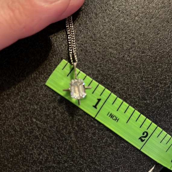 Emerald Cut Clear quartz necklace View 3