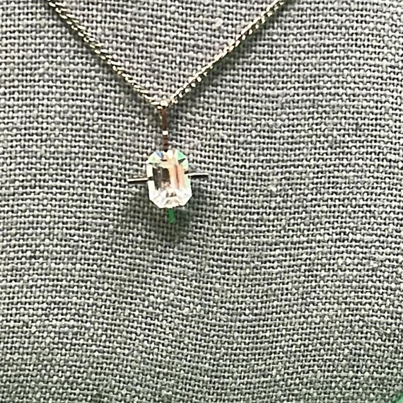 Emerald Cut Clear quartz necklace View 5