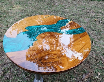 Epoxy Round Table top, Coffee /Side Sofa, center table top, Wood Table ,Custom Order, Epoxy Resin River Table, round Wood Table,Coffee Table