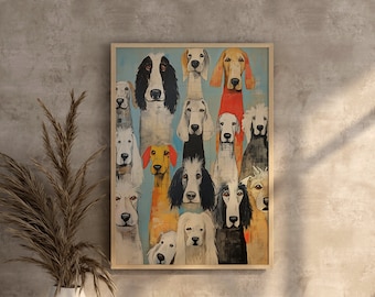 Colorful Art, Dog Poster, Dog Breeds, Cute Dog Prints, Pet Poster, Animal Lover Wall Art, Cute Dogs, Gallery Wall Art, Dog Lovers Gift