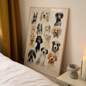 Cartel de perro imprimible, razas de perros, impresiones de perros lindos, cartel de mascotas, arte de pared amante de los animales, perros lindos, arte de la pared de la galería, regalo del amante de los perros