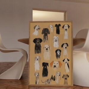 Dogs Illustration Printable, Dog Poster, Dog Breeds, Colorful Art, Cute ...