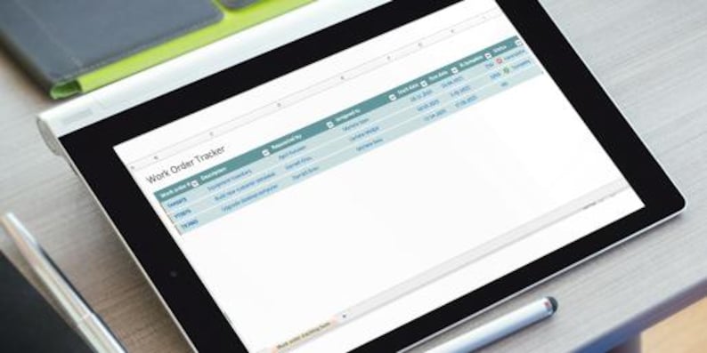 Work Order Tracker Template - Digital Printable Excel & Google Sheets ...