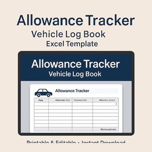 Plantilla de seguimiento de gastos / Libro de registro de vehículos en Excel / Hoja de registro de kilometraje / Seguimiento de gastos de automóvil / Hoja de cálculo para viajes de negocios / Descarga digital
