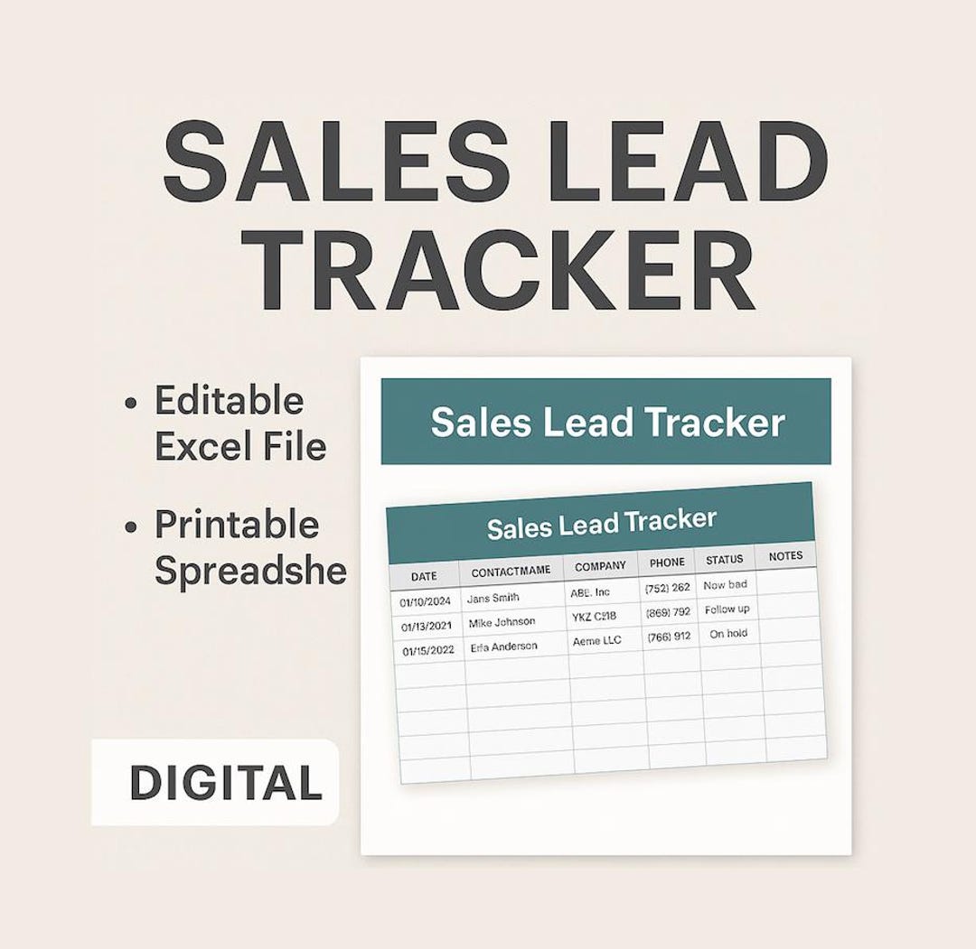 Sales Lead Tracker Template - Excel CRM for Small Business - Customer ...