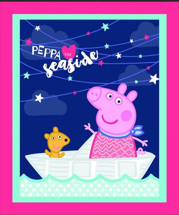 Peppa Pig Fabric Quilting Panel