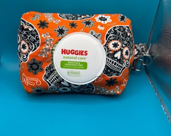 Baby Wipe Cover-Handmade Reusable Pouch with Strap