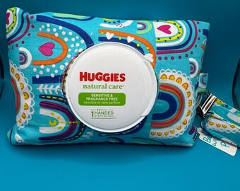 Baby Wipe Cover-Handmade Reusable Pouch with Strap
