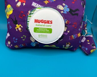 Baby Wipe Cover-Handmade Reusable Pouch with Strap