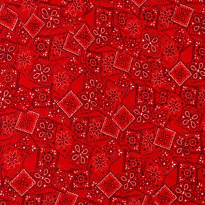 Red Bandana Patchwork Western Fabric