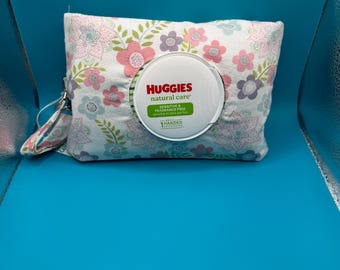 Baby Wipe Cover-Handmade Reusable Pouch with Strap