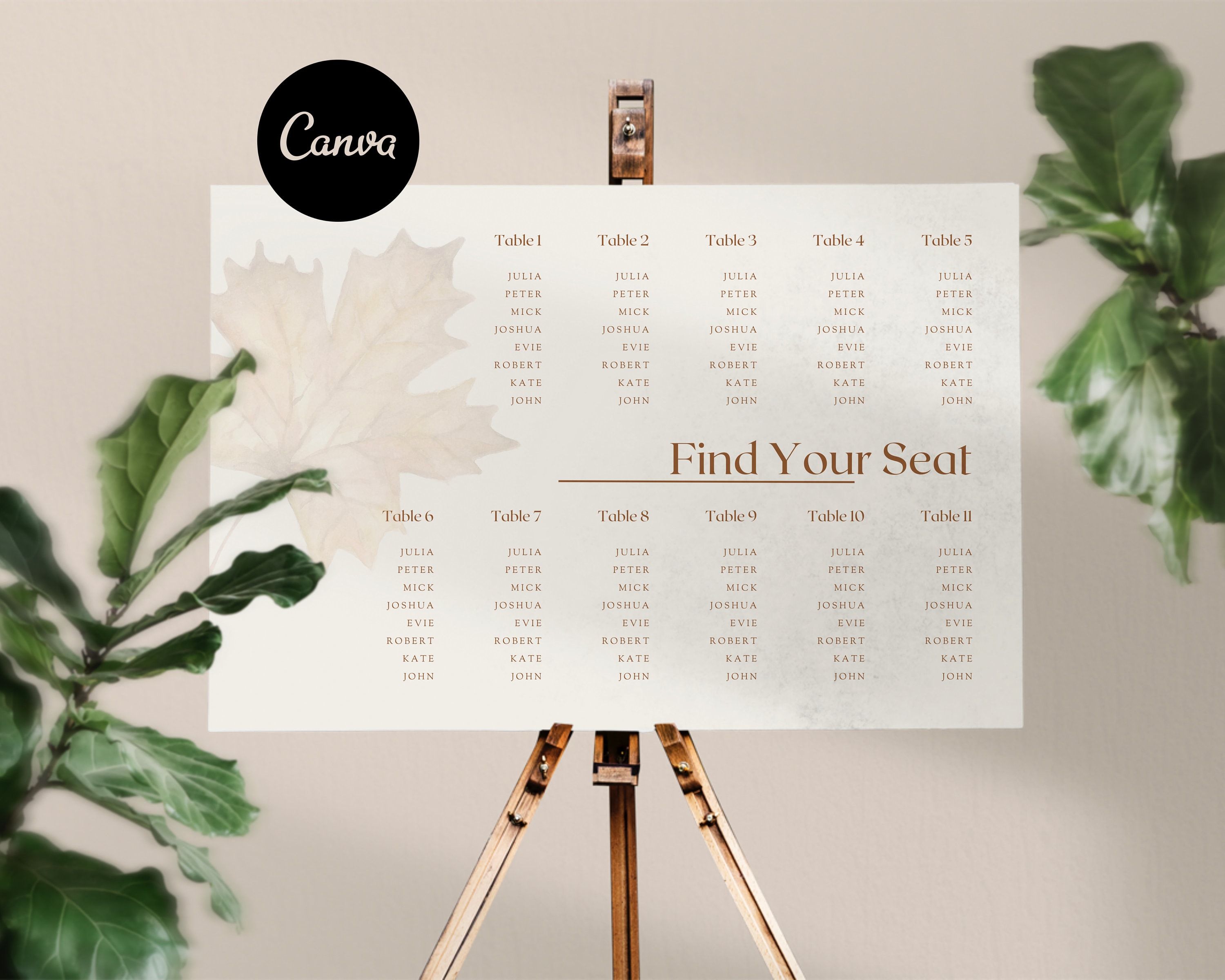 Editable Horizontal Seating Chart - Il Fullxfull.5325027886 Tgra
