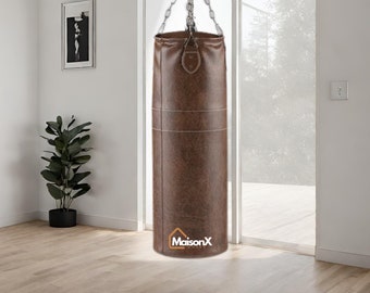 Deluxe Leather punching bag, boxing bag for training, winning boxing gear, unique gift for him, Leather, handmade gift, Birthday gift