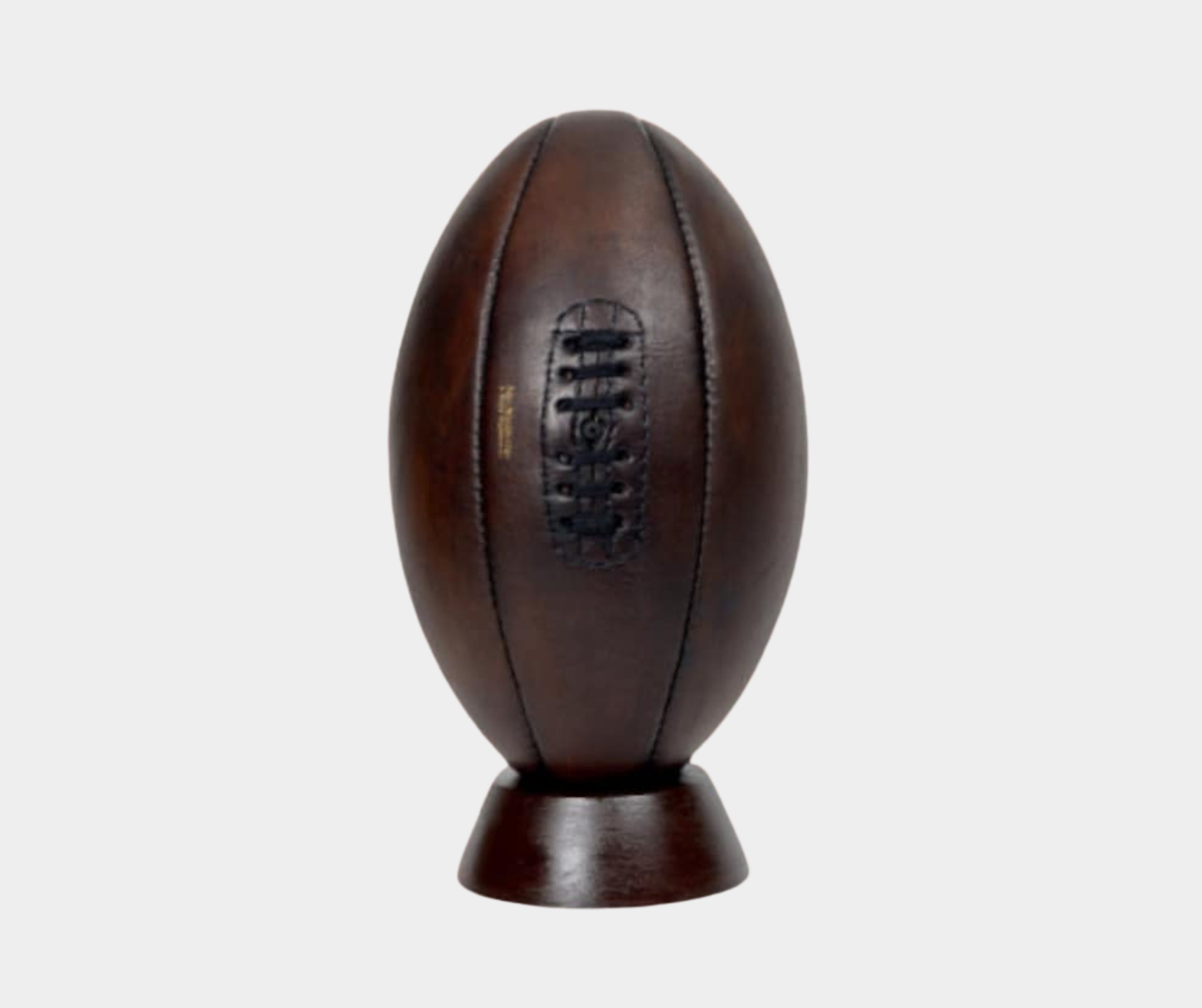 Ballon de rugby vintage collector cuir marron - Ben & Flo