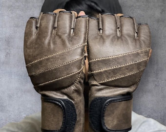 Guantes de cuero vintage para lucha libre, guantes tipo UFC, equipo de deportes de combate de primera calidad, equipo para artes marciales mixtas, equipo de sparring, regalo para él