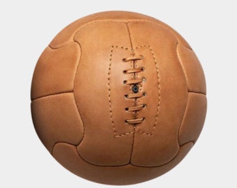 1950 World Cup Vintage Soccer Ball, Collectible Memorabilia for Football Enthusiasts & Art Collectors, Handcrafted from Genuine Leather