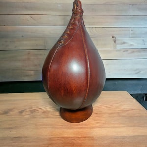 Vintage Leather Speed punching bag, leather boxing bag, speed ball,  leather punching speed ball, fast punching bag. gift for him,