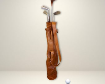 Handmade Buffalo Leather Golf Bag: Vintage Sunday Club Style