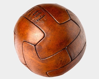 Leather soccer ball, Gift for him, 1930s Worldcup vintage ball, T-pannel Style, handmade 100% leather