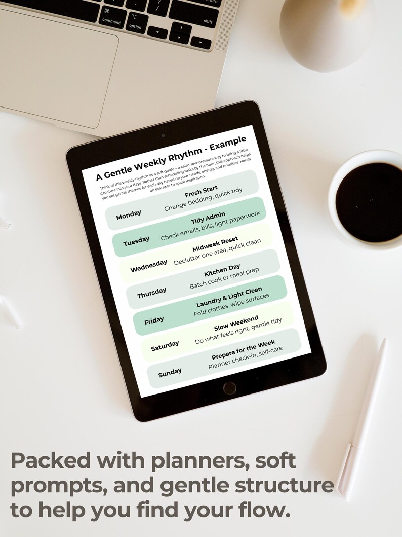 Gentle Routines Daily Planner Printable | Low Energy, Chronic Illness ...
