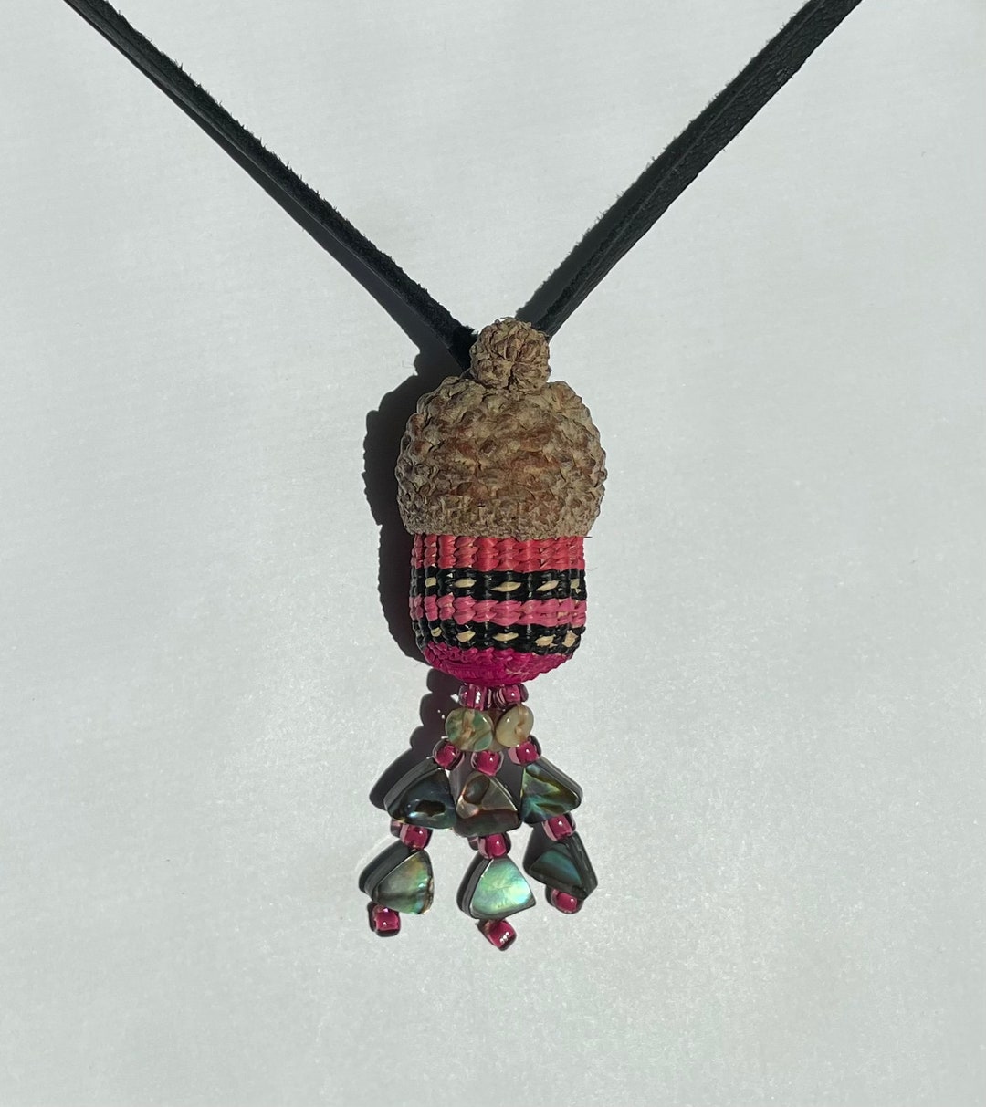 Native American Twine Acorn Basket Necklace Etsy