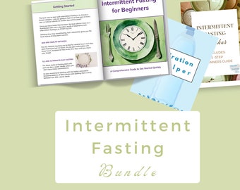 INTERMITTENT FASTING BUNDLE. Beginners guide to fasting, track progress, and find interesting ways to drink water.