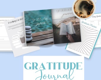 Gratitude Journal. Digital journal to download for daily journaling. Includes two designs - beach & pebble in both A4 and US Letter size.