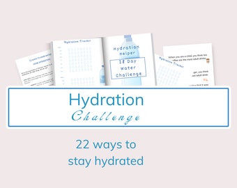 WATER TRACKER. 4-week challenge including 22 ways to make drinking water more interesting.