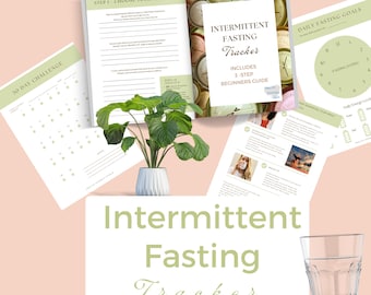 Intermittent Fasting Tracker | Includes 3-Step Beginners Guide. Digital Download. Can be customised for personal use.